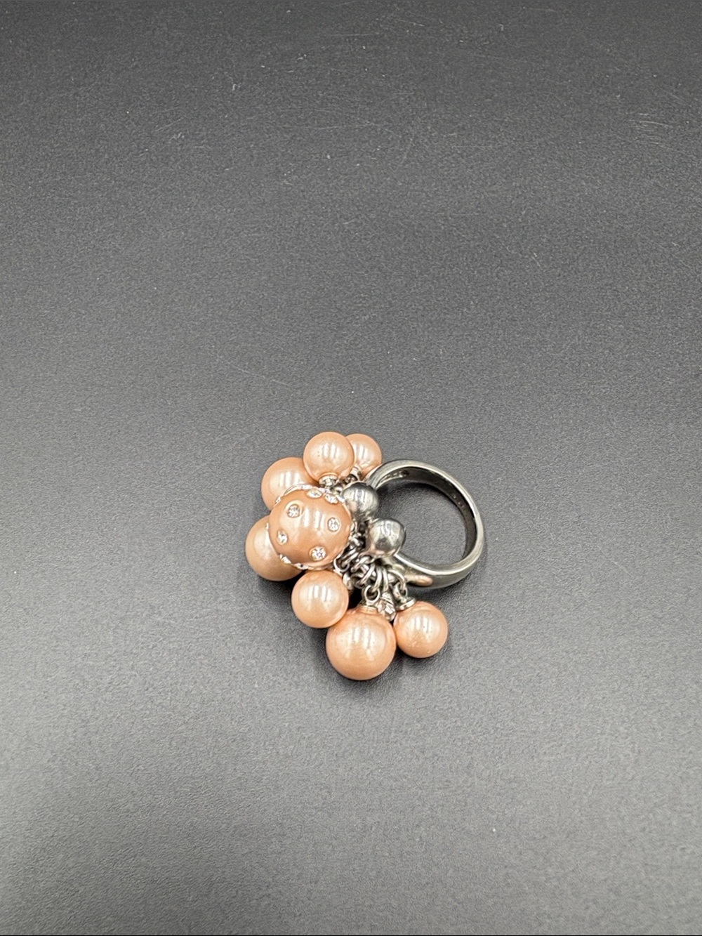 Givenchy Cascaded Faux Pearl and Rhinestone Ring
